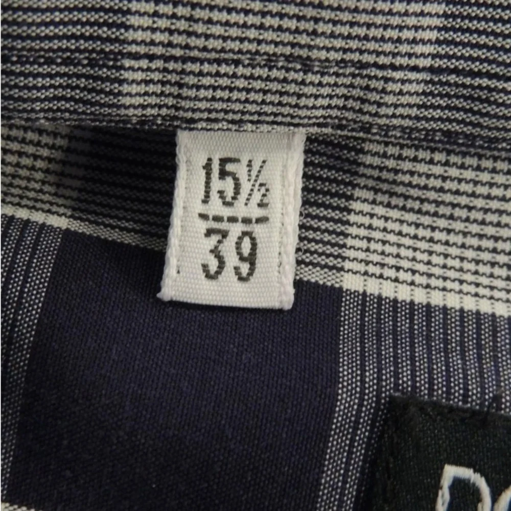 🛑 1 hour sale. Dolce & Gabbana, size 15.5, Men's Navy & White Plaid, gold label - Picture 6 of 10